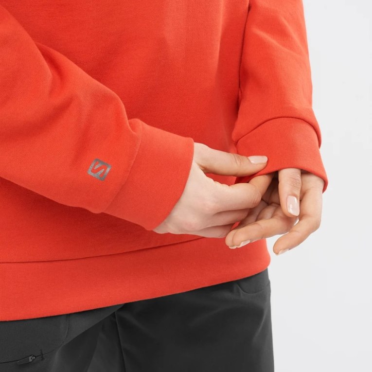 Salomon Outlife Logo Summer Women's Sweatshirt Orange | CA 14H86